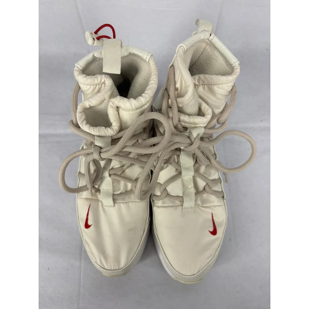 Nike Tanjun High Rise Sneakers Womens 7.5 Ivory Fleece AO0355-005